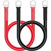 GUNGY 2 Pezzi Cavi Batteria Auto 50cm 14mm² Cavi Inverter Batteria 6AWG 12V Cavo Batteria con Capicorda ad Occhielli M10 per Camion Moto Marina Solare Rosso e Nero
