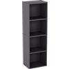 Vida Designs Oxford 4 Ripiano Cubo Libreria, Moderno Space-Saving Mobile contenitore for Soggiorno, Camera da letto or Ufficio, Autoportante Esposizione Shelf, H106xW32xD24cm (Grigio)
