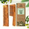 Nat Habit - Back to Natural Neem Pettine, pettine in legno per uomini e donne, crescita dei capelli, trattato con olio di neem, combo larga e doppia, lunghezza 18-20 cm, marrone