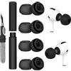 WOFEU 4 paia Gommini per AirPods Pro 1/2,Auricolari in Silicone Gommini per Airpods Pro,Auricolari silicone per Airpods pro Con 1 penne pulizia
