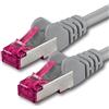 1aTTack.de 0,5m - grigio - 1 pezzo - Rete Cavi Cat6a S-FTP CAT 6a doppia schermatura - certificato GHMT PIMF 500MHz 7 CU rame non contiene alogeni