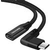 Thsucords Cavo Prolunga USB C 100W 0,1M,20Gbps Angolo Retto 90 Gradi USB C 3.2 Maschio a Femmina Cavi 4K Video, compatibile c