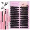 ANNAFRIS Ciglia Finte Ciuffetti Kit Naturali DIY Extension Ciglia Cluster Lashes con Pinze (HS,80P)