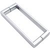 KEABATH Maniglia quadrata per porta della doccia in lega di zinco cromata, 143 mm, da foro a foro centrale, lunga 156 mm, resistente, 1 pezzo, adatta per box doccia, cabina doccia