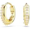 Swarovski Orecchini a cerchio Matrix, Taglio Round, Bianchi, Placcato color oro