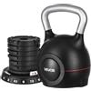 VEVOR Kettlebell Regolabile, con 7 Livelli di Peso 1,5/3/4,5/6/7,5/9/10 kg, Manubrio in ABS e Alluminio Pressofuso per Allenamento della Forza di Presa, Esercizio del Completo del Corpo