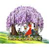 CUT POPUP.COM CUTPOPUP Biglietti di Anniversario di Glicine - 3D Biglietto Anniversario, Biglietto Auguri Matrimonio per Marito, Moglie, Lei, Lui, Coppia, Biglietto San Valentino (Wisteria Couple) US8-LO177IT