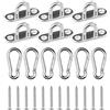 EXCELFU 6 ganci a U in acciaio inox da 4,6 cm + 6 ganci a scatto in acciaio inossidabile, gancio per graffette marine con viti