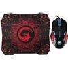 2Wire Kit Marvo M416 Tappetino Gaming 28x24cm + Mouse Cablato 2400DPI Nero