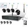 Kit Videosorveglianza Wireless NVR 4 Canali 4 Telecamera Wireless NVR HD 320 GB