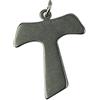 Eurofusioni Croce Tau placcato argento. Ciondolo ideale per collane, bracciali e Bomboniere fai da te. Matrimonio, cresima, comunione e Battesimo/Nascita bambino e bambina - Charm h 3 cm - 10 pezzi