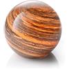 Auraglow Lampada da Tavolo Pianeta Giove Vetro Soffiato, LED Senza Fili | Luce notturna a batteria con Timer 6 ore, sfera artigianale, per comodino, mensola e regalo, 12cm