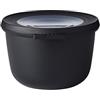 Mepal - Multi Bowl Cirqula Round - Contenitori Plastica con Coperchio - Adatto come contenitore ermetico per Frigo, microonde, Congelatore e piatti da portata - Ciotole Cucina - 500 ml - Nordic black