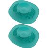 cyclingcolors 2x Tappo di Scarico Lavandino Bagno Silicone Universale Doccia Vasca Lavabo Lavello Colino, Azzurro