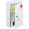 Relaxdays Armadietto Pronto Soccorso, Cassetta Medica, 2 Scomparti, Kit Medicinali, da Muro, 32x21,5x8 cm, Bianco/Rosso