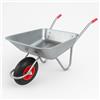 ECOVELO Carriola da Giardino 65L - Telaio in Acciaio Zincato, Ruota Pneumatica 4.00-6 Camera d'Aria, Portata 80kg - Ideale per Giardino,stalla,Cantiere