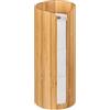 Relaxdays Portarotoli Carta Igienica Bagno, Contenitore Porta Rotolo Ricambio, HxD: 33,5x14,5cm, bambù, Marrone Naturale
