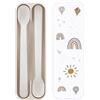 Mepal - Set di 2 cucchiai per bambin Mio - Cucchiaio bambino - Cucchiaio lungo - Lavabile in lavapiatti - Sunshine & Rainbow