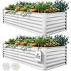 YITAHOME Kit di 2 aiuole rialzate per esterni, 180 x 90 x 60 cm, aiuole rialzate in metallo zinco-alluminio-magnesio ispessito per giardino, con asta di supporto e guanti, per verdure, fiori e frutta