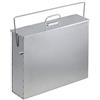 Relaxdays Secchio per Cenere Camino & Barbecue, Contenitore Rettangolare da 15 L con Coperchio, Acciaio Zincato, Argento