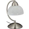 Relaxdays Lampada da Tavolo Vintage, Funzione Touch, Vetro & Ferro, Regolabile, E14, 230V, 25x15x19 cm, Argento