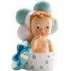 dekora - Figura Decorativa, Decorazioni torta battesimo bimbo, Realizzata in Resina, Altezza 10 cm, Cake topper battesimo e Baby shower dal Design Dettagliato, Addobbi Adatto al Contatto Alimentare
