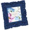 Laura Ashley Cornice in resina decorata a mano con cavalletto e gancio per esposizione da tavolo e parete, design floreale decorativo per la casa, galleria fotografica, arte e altro (10 x 10 cm, navy)