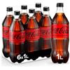 Coca-Cola Zero Zuccheri - 6 Bottiglie da 1 L, Tutto il Gusto della Formula Coca-Cola Senza Calorie, in bottiglia PET 100% Riciclabile, Bevanda Analcolica con Edulcoranti