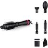 Rowenta x Karl Lagerfeld CF635L Express Style spazzola ad aria calda | 5 in 1 | rivestimento cheratina & Glow | costante 60°C | tutti i tipi di capelli | accessori completi | nero/rosso