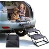 VEVOR Scaletta Pieghevole per Auto per Cani Animali Domestici, Scala Pieghevole a 4 Gradini per SUV Camion Letti Divani per Animali Domestici Carico max 113,4 kg Superficie Antiscivolo Extra Large