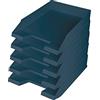 helit H2661634 - Portadocumenti the green staff DIN A4-C4 blu | 5 scomparti impilabili in plastica riciclata, certificati Blauer Engel