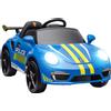 AIYAPLAY Auto Elettrica per Bambini con Telecomando, Doppio Motore Sirena e Ruote Ausiliarie, 105x58x49 cm, Blu | Aosom Italy