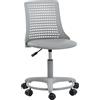 HOMCOM Sedia Girevole da Scrivania con Schienale forato e Altezza Regolabile, Sedia da Ufficio senza Braccioli, 43x42x86 cm, Grigio | Aosom Italy