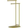 HOMCOM Portasciugamani da Bagno Moderno a Forma di L con 2 Barre e Struttura Metallica Portasciugamani, 35,5x20x78 cm, Oro | Aosom Italy