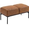 HOMCOM Panca moderna a piedi del letto in pelle sintetica con seduta imbottita spessa e gambe in acciaio, 80x40x46 cm, Marrone | Aosom Italy