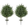 HOMCOM Set da 2 Piante Artificiali, Cipresso UV-resistente con 387 Foglie e Picchetto da Terra, 40x60 cm, Verde | Aosom Italy