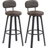 HOMCOM Set di 2 Sgabelli Alti da Bar con Schienale e Poggiapiedi, Rotanti Rivestiti in PU e Struttura in Metallo, 35.5x43.5x98 cm, Marrone scuro | Aosom Italy