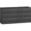 HOMCOM Cassettiera Moderno con 6 Cassetti, Cassettiera per Soggiorno, Camera e Ufficio, 140x40x71 cm, Nero Venato | Aosom Italy