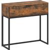HOMCOM Tavolo da ingresso con cassetto, Consolle industriale per ingresso e soggiorno, 80x30x76 cm, Nero | Aosom Italy