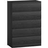 HOMCOM Comò Moderno per Camera da Letto 5 Cassetti, Cassettiera per Soggiorno e Ufficio, 77x40x111,5 cm, Nero Venato | Aosom Italy
