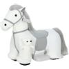 AIYAPLAY Cavallo Elettrico per Bambini con Musica, Batteria 6V e Tocco, 74x34x51 cm, Bianco | Aosom Italy