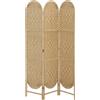 HOMCOM Paravento da Interni Pieghevole a 3 Pannelli, 120x170 cm, Stile Bohemien in Carta e Legno di Pino, Color Legno | Aosom Italy