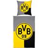 Dortmund Borussia Dortmund BVB Wendebettwäsche Schwarz/Gelb 135 X 200 Cm, Lenzuola Unisex Adulto, Multicolore