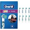 Oral-B Kids 3+ Testine Spazzolino Elettrico Star Wars, Confezione da 8 Testine di Ricambio, Delicato per i Bambini, con Setole Morbide