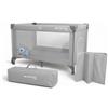Mobiclinic®, Lettino da viaggio, Culla neonato, 2 in 1, Pieghevole ultracompatto, Materasso rimovibile, Mofli, Fino a 15 kg, Traspirante, Ingresso laterale con cerniera, Box per bambini (grigio)