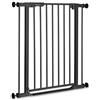 hauck Clear Step Autoclose 2, Nero - Cancelletto per Bambini Cani Senza Estensione, Larghezza Regolabile da 75 a 80 cm, Alto 77 cm, Chiusura Automatica, Base Piatta, Apertura a 2 Sensi con una Mano