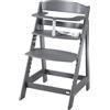 roba Seggiolone Pappa per Bambini e Neonati Sit Up Click 'N' Flex - Evolutivo - Robusto ed Ergonomico - Legno Laccato Antracite
