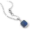 OceanJewel Collana con ciondolo in onice nero ciondolo pietra collana uomo catena in acciaio inox gioielli uomo collana argento 50,8 cm, One Size Fits All, Acciaio inossidabile