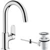 hansgrohe Vernis Blend Miscelatore monocomando lavabo con bocca orientabile e saltarello, cromo, 71554000