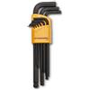 GearWrench 83521 Set di Chiavi con Estremità Sferica Esagonali Metriche Pieghevoli a Braccio Lungo, Acciaio Legato da 9 pezzi
